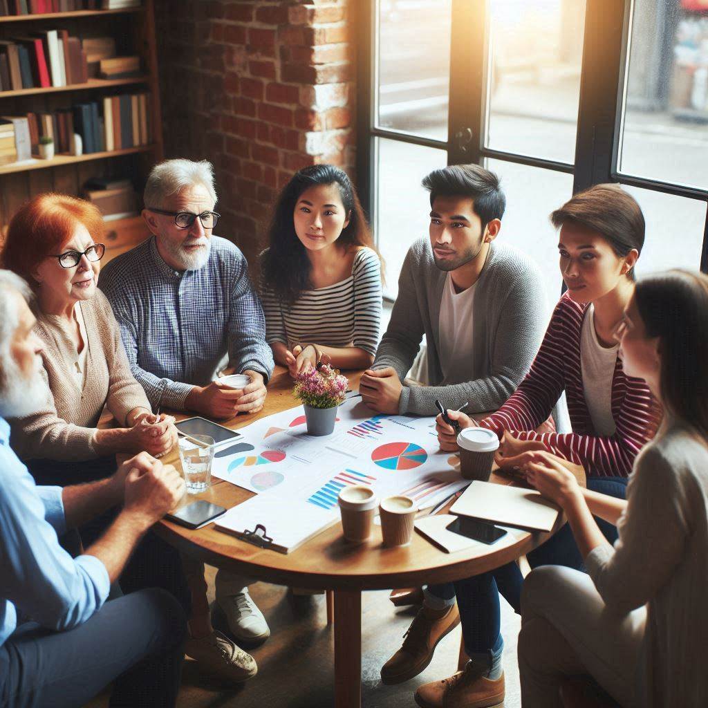 Group discussing economic concerns